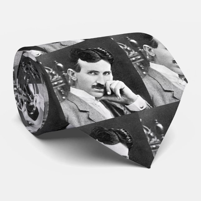 Corbata Modelo del retrato de Nikola Tesla (Enrollado)