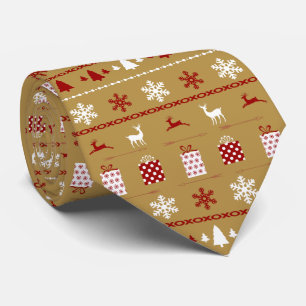 Corbata Modelo del suéter del navidad, blanco, rojo en el