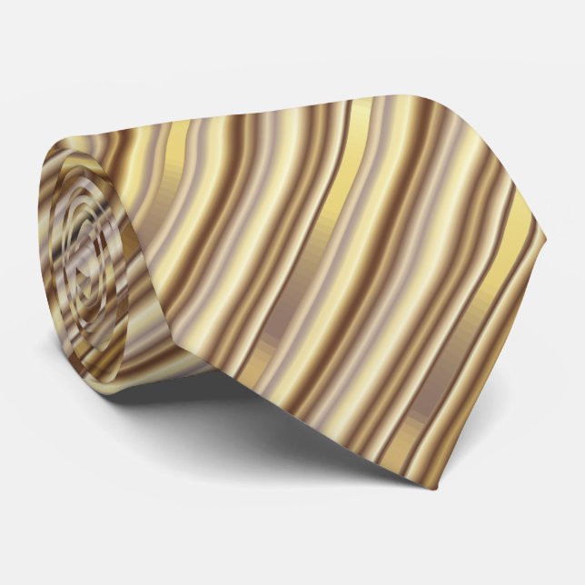 Corbata Modelo diagonal de las rayas del oro (Enrollado)