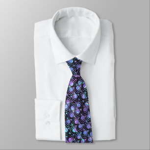 Corbata Modelo espiral opalescente iridiscente -