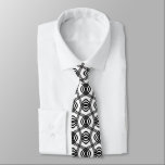 Corbata Modelo geométrico blanco y negro fresco de Swirly<br><div class="desc">Lazo de moda con el modelo geométrico del b&w.</div>