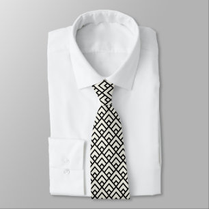 Corbata Modelo geométrico negro y blanco