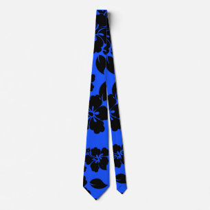 Corbata Modelo hawaiano oscuro azul