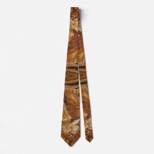 Corbata Modelo marrón y beige abstracto de la roca de la