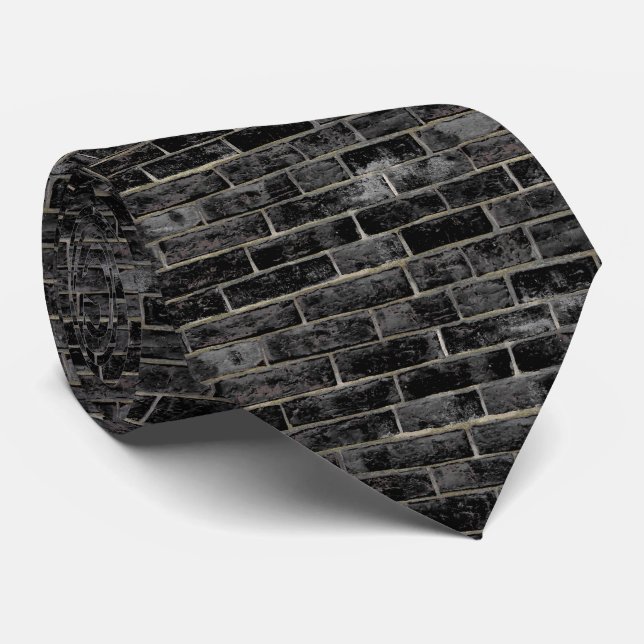 Corbata Modelo negro de la pared de ladrillo (Enrollado)