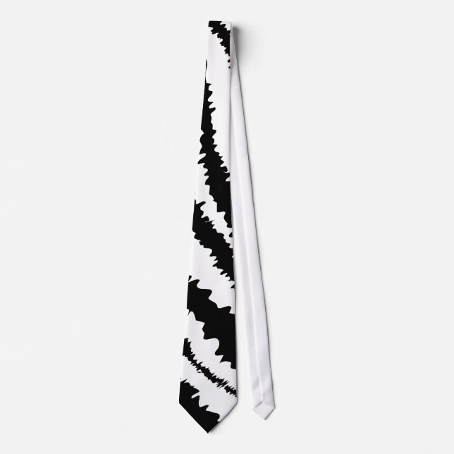 Corbata Modelo negro del estampado de zebra (Anverso)