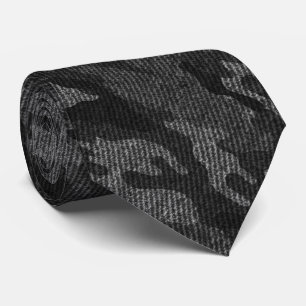 Corbata modelo negro monocromático del camuflaje
