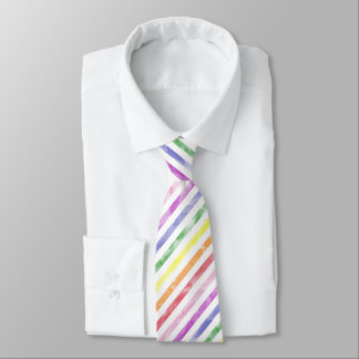 Corbata Modelo rayado de la acuarela del arco iris