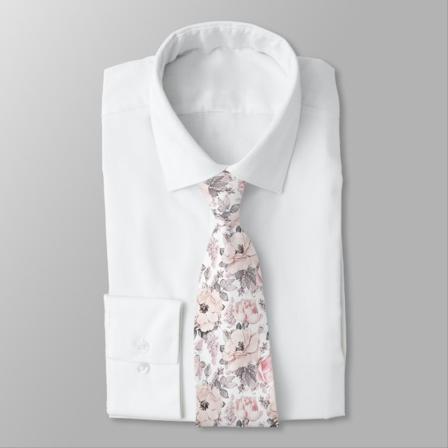 Corbata Modelo rosado y gris clásico (Atado)