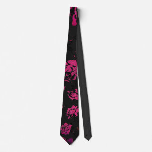 Corbata Modelo rosado y negro rústico de los rosas del
