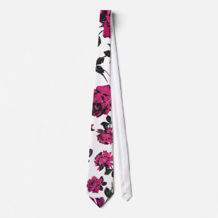 Corbata Modelo subió tronco rosado y negro rústico