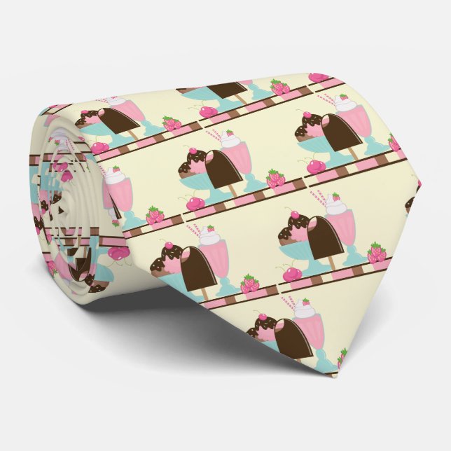 Corbata Modelo veraniego de las invitaciones del helado (Enrollado)