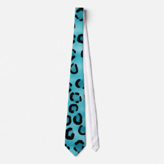 Corbata Modelo verde azulado del estampado leopardo