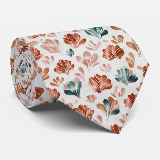 Corbata Modern Abstract Floral Pattern (Enrollado)
