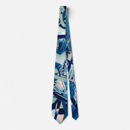 Corbata Modern Blue Geometric Shapes