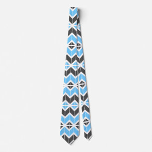 Corbata Modern Blue Gray Herringbone Geometric Pattern