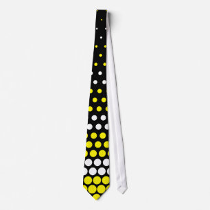 Corbata Modern Cadmium Yellow and White Polka Dot