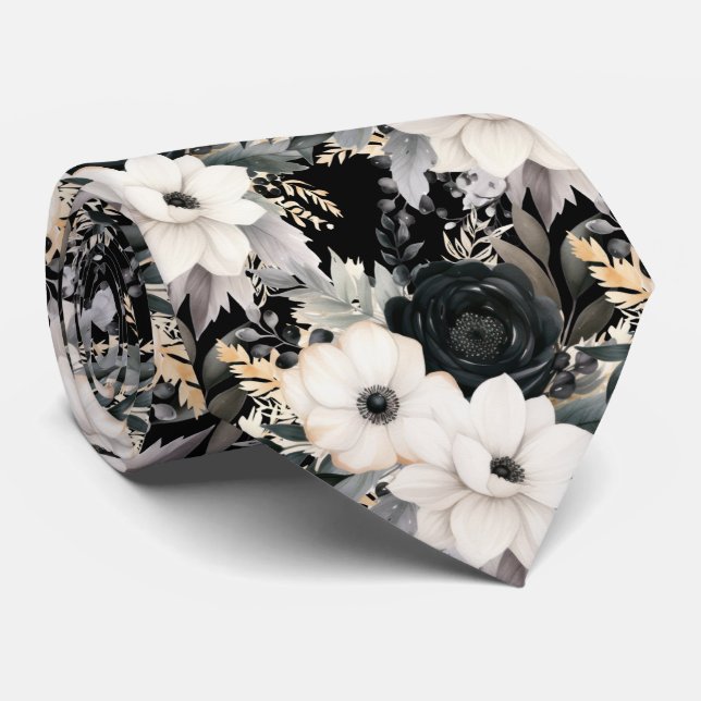 Corbata Modern Floral Neck Tie | Formal Special Occasions (Enrollado)