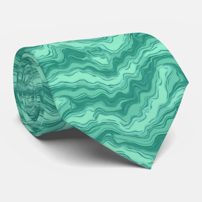 Corbata Modern Turquoise Marble Swirl Abstract Pattern (Enrollado)