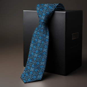 Corbata Modern Vintage William Morris Azul Concha Diagonal