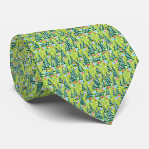 Corbata moderna con patrón de árbol de Navidad V