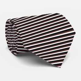 Corbata Moderna con Rayas de Pinzas Negras, Blanca