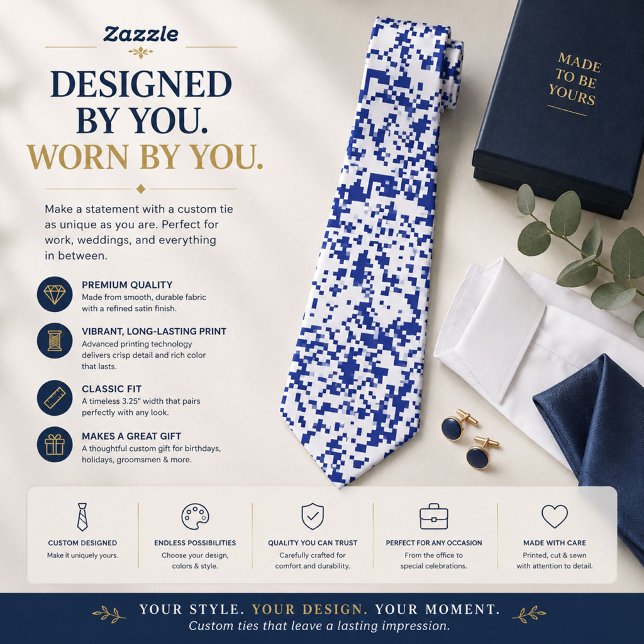 Corbata moderna de diseñador con patrón de píxeles (Subido por el creador)