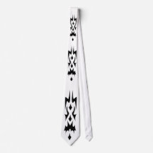 Corbata moderna tribal minimalista en blanco y neg