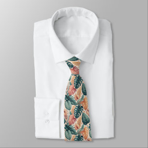 Corbata Modernas hojas tropicales Patrón de puntas de cuel