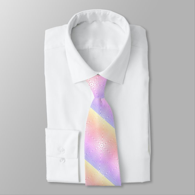 Corbata MODERNO BLANCO & LILA CLARO & MONO Rmdesignflo55 (Atado)