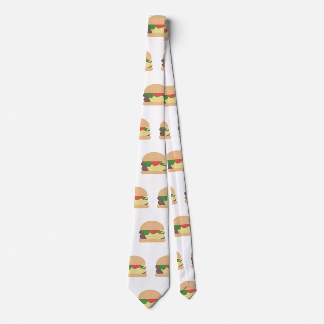 Corbata Moderno Cheeseburger Lover Comida basura para come (Anverso)