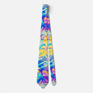 Corbata Moderno Color Pastel Floral Abstracto