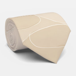 Corbata Moderno Minimalista Suave Beige Flujo Patrón Abstr