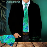 Corbata Moderno Modelo de arte de remolque de mármol verde<br><div class="desc">Acompáñese con este moderno arte de mármol verde de Fluid Aqua con tonos verdes,  verde azulados,  azules y rosas. Esta corbata sería un gran regalo para cualquier ocasión,  ya sea un regalo de Navidades,  cumpleaños,  aniversario o un regalo de negocios.</div>