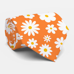 Corbata Moderno Naranja de margarita gráfica plana