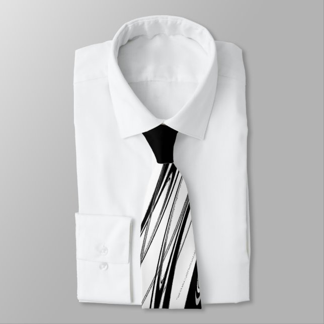 Corbata Moderno negro y blanco (Atado)