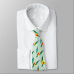 Corbata Moderno patrón de pájaro tropical azul claro<br><div class="desc">Aves tropicales de estilo geométrico con patrón repetido en corbata azul claro.</div>