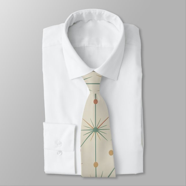 Corbata Moderno Retro Estallido Estelar Atómico de Mitad d (Atado)