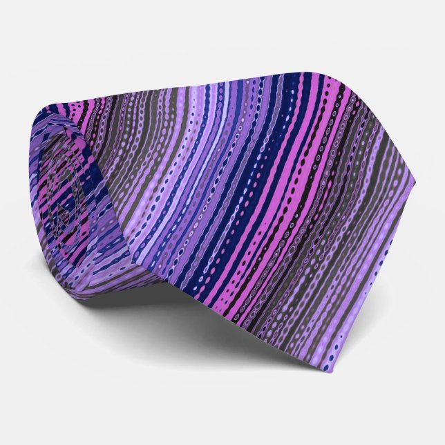 Corbata Molécula Variada Violeta A Dos Bandas (Enrollado)