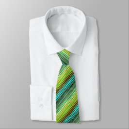 Corbata Molecule Variado Rayado Turq & Lima de Dos Caras