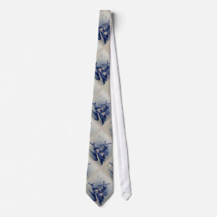 Corbata Molino de viento azul vintage Delft
