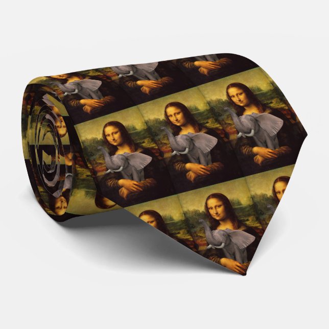 Corbata Mona Lisa Soporta Elefantes (Enrollado)
