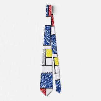 Corbata Mondrian Scribbles Minimalista De Stijl Arte Moder