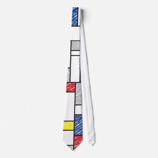 Corbata Mondrian Scribbles Minimalista De Stijl Arte Moder