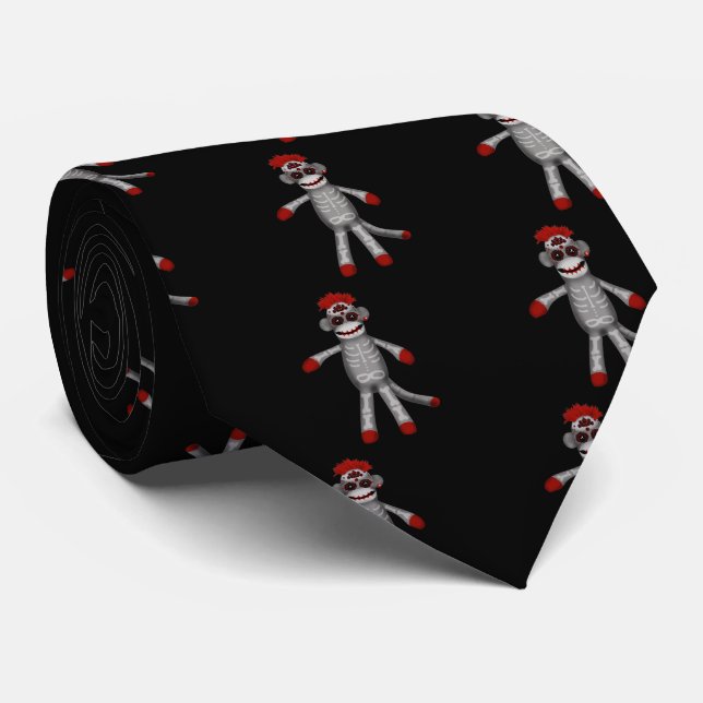Corbata Mono de calcetín Calavera de azúcar Día de Muertos (Enrollado)
