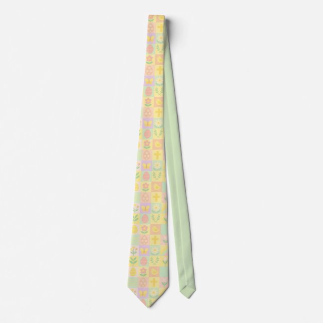 Corbata Mono de Pascua/estampado de primavera (Anverso)