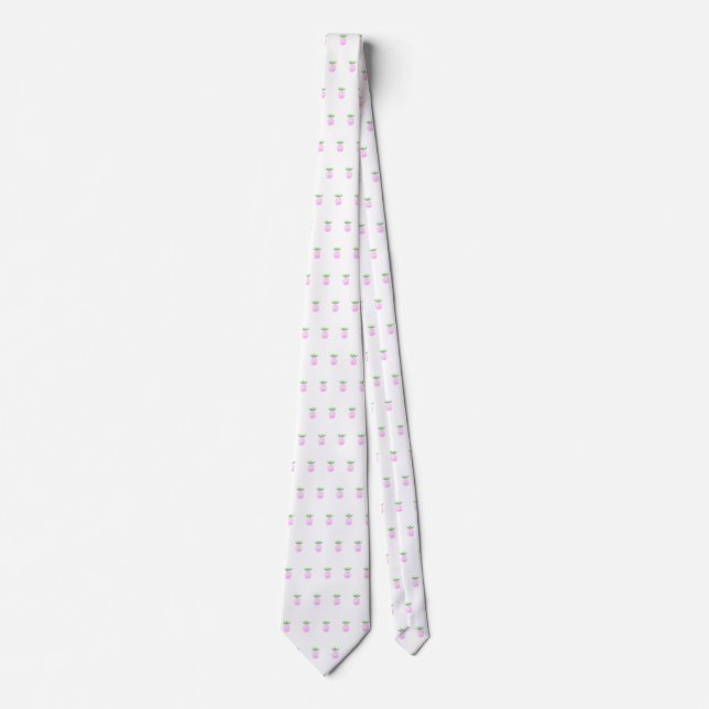 Corbata Mono de piña rosa tropical lindo  (Anverso)