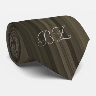 Corbata Monogram Brown Hues Pinstripe