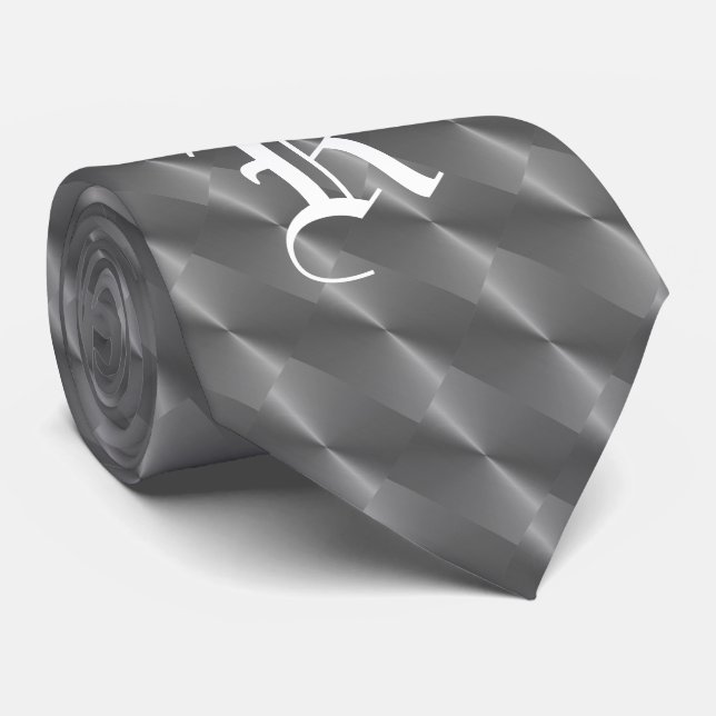 CORBATA MONOGRAM PEWTER (Enrollado)