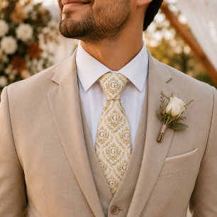 Corbata Monograma Antiguo de Dinero Personalizado para Pad